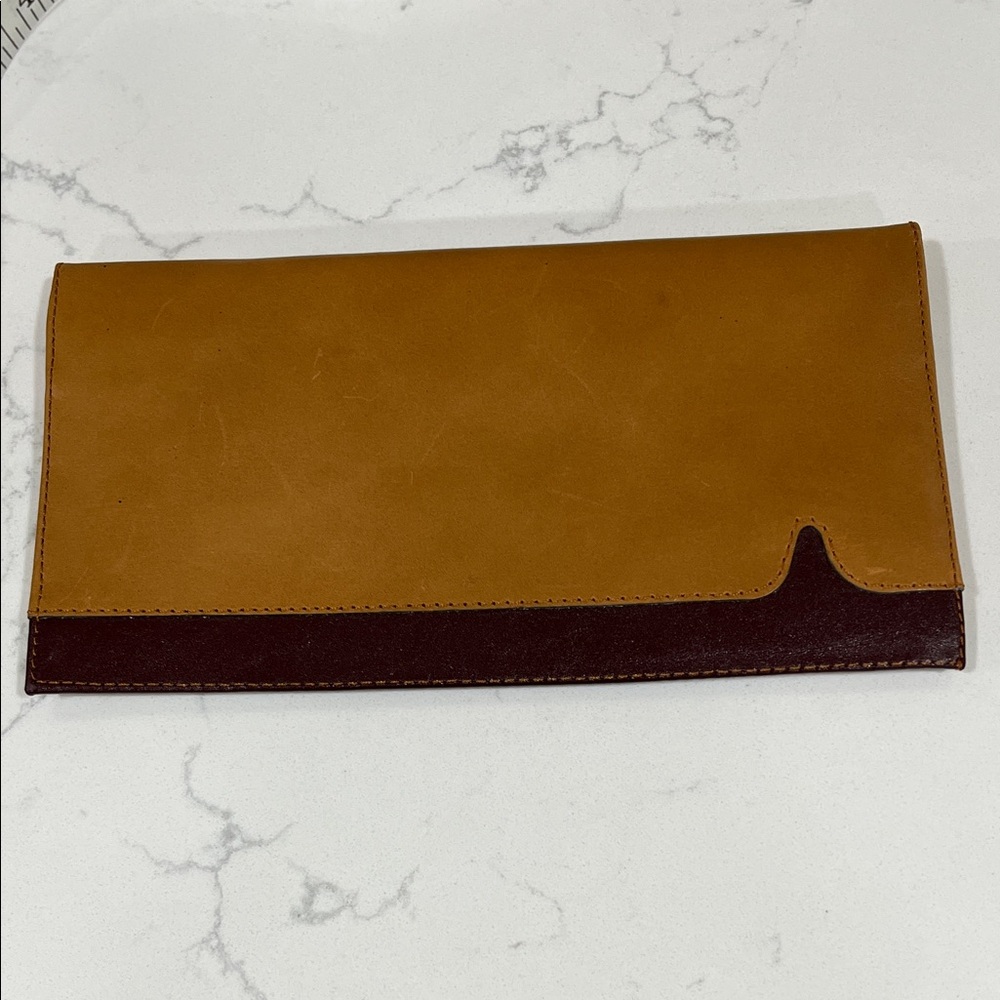 Elegant Tan and Brown Leather Men's Clutch